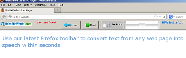 Use our own firefox toolbar